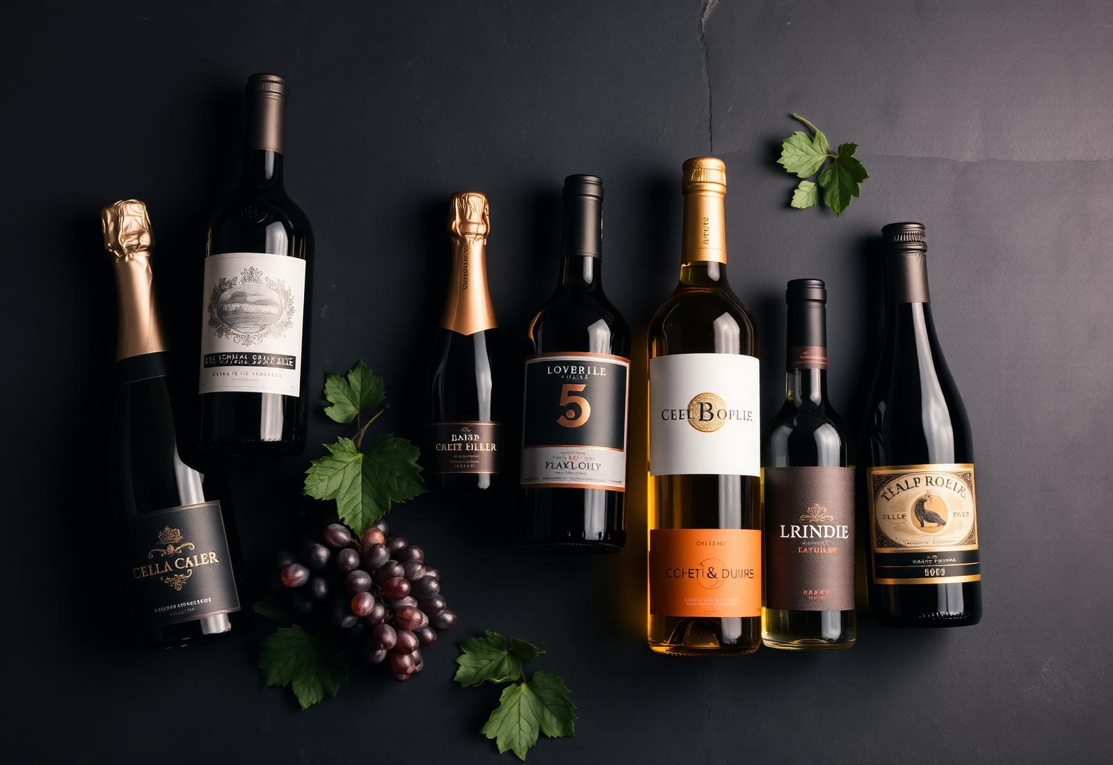 Bottles of wine, spirits and mixers on a shelf